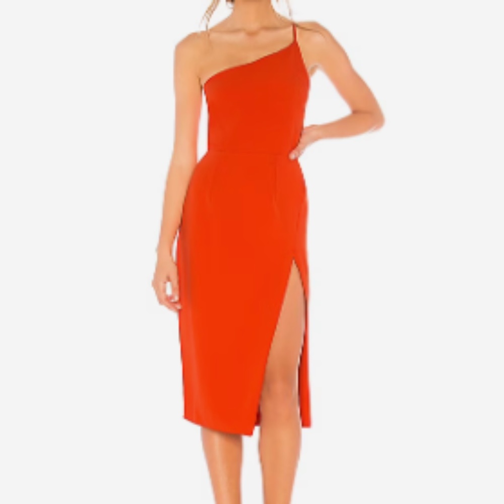 Lovers + Friends Lazo Midi Dress in Blood Orange